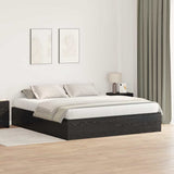Storage Bed Frame Black Oak 200 x 200 cm Engineered Wood 3335358