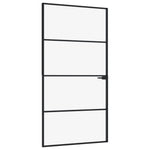 ZNTS Interior Door Black 102x201.5 cm Tempered Glass&Aluminium 153661