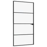 ZNTS Interior Door Black 102x201.5 cm Tempered Glass&Aluminium 153661