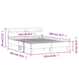 Bed Frame without Mattress Black 150x200 cm King Size 3207414