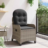 Recliner Chair with Cushion Grey 56 x 66 x 95 cm Poly Rattan 42003419