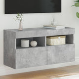 TV Wall Cabinet with LED Lights Concrete Grey 80x30x40 cm 837203