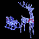 Reindeer Pull Sleigh Blue 70 x 26 x 129 cm Acrylic 42019077
