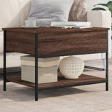 Coffee Table Brown Oak 70x50x50 cm Engineered Wood and Metal 845345