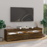 TV Cabinet with LED Lights 2 pcs Smoked Oak 75x35x40 cm 815124