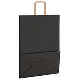 Paper Bags 250 pcs with Handles Black 32x17x44 cm 4101874