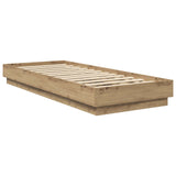 Bed Frame with LED Artisian Oak 80 x 200 cm Engineered Wood 8009010