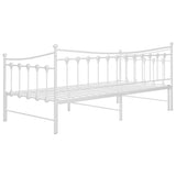 Pull-out Sofa Bed Frame without Mattress White Metal 90x200 cm 324759
