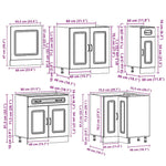 ZNTS 11 Piece Kitchen Cabinet Set Kalmar Concrete Grey Engineered Wood 3314915