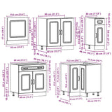 ZNTS 11 Piece Kitchen Cabinet Set Kalmar Concrete Grey Engineered Wood 3314915