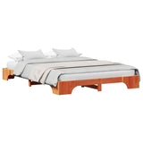 Bed Frame Wax Brown 160 x 200 cm Solid Pine Wood 872856
