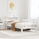 Bed Frame with Headboard without Mattress White 90x190 cm Single 3306099