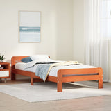Bed Frame without Mattress Wax Brown 75x190 cm Small Single Solid Wood Pine 855498