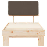 Bed Frame with Upholstered Headboard Taupe 75 x 190 cm 877392