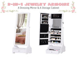 Jewellery Cabinet led, mirroir Cabinet Armoire Floor Standing Flip-over Makeup Shelf Organizer T3398P329553