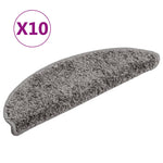 Stair Mats 10 pcs 56x17x3 cm Grey Half Round 149783