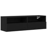 TV Wall Cabinet Wall-mounted 2 pcs Black oak 100 x 30 x 30 cm 862193