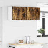Hanging Cabinet 2 pcs Smoked Oak and White 50 x 31 x 40 cm 884155