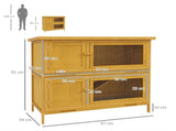 Double Decker Rabbit Hutch 2 Tier Guinea Pig House Pet Cage Outdoor with Sliding-out Tray, 97 x 44 x T3398P350040