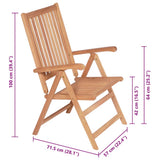 Reclining Garden Chairs 2 pcs Solid Teak Wood 43029