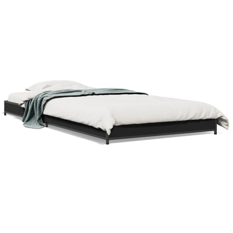 ZNTS Bed Frame without Mattress Black 100x200 cm 845171