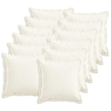 Cushion with Pillow HOUTEN 12 pcs White Faux Linen 932769