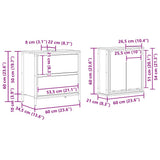 2 Piece Bathroom Furniture Set Brown Oak Engineered Wood 3328368