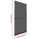 Hinged Insect Screen Manual Brown and Black 100 x 215 cm 42047048