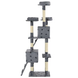 Cat Tree with Sisal Scratching Posts 170 cm Paw Prints Grey 170613