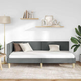 Corner Bed Frame Dark Grey 100 cm x 200 cm Velvet 42016198
