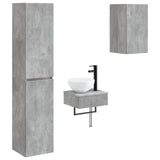 Bathroom Furniture Set 3 pcs Concrete Grey 33 x 34.5 x 160 cm 3406046