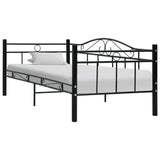 Daybed Frame without Mattress Black Metal 90x200cm 286135