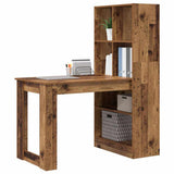 Desk with Shelf Old Wood 122 x 67 x 145 cm Engineered Wood 3337263