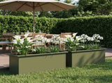 Garden Planter with LED 2 pcs Olive Green 30 x 100 x 30 cm 8008119