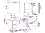 Bathroom Furniture Set 5 pcs Concrete Grey 3406794