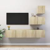 4 Piece TV Cabinet Set Sonoma Oak Engineered Wood 3079050
