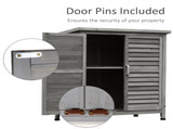 Garden Shed Wooden Garden Storage Shed 2 Door Unit Solid Fir Wood Garage Tool Organisation Cabinet, T3398P317758