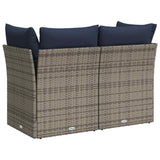 Garden Sofa with Cushion Grey 124 x 62 x 69 cm Poly Rattan 366149