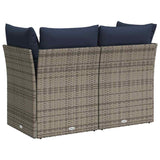 Garden Sofa with Cushion 8 pcs Grey and navy Poly rattan 366164