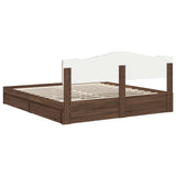 Storage Bed with Drawer Brown Oak 200 x 200 cm Engineered Wood 3413067