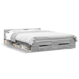 Bed Frame with Drawers without Mattress Grey Sonoma 135x190 cm Double 3280774