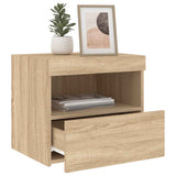 Bedside Cabinets with LED Lights 2 pcs Sonoma Oak 50x40x45 cm 836768