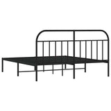 Bed Frame Black Powder-Coated Steel Double Bed Frame 353640