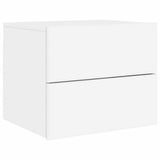 Wall-mounted Bedside Cabinet with LED Lights White 836812