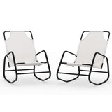 Sun Lounger Set of 2 Cream Strong Powder-coated steel, textilene 318142