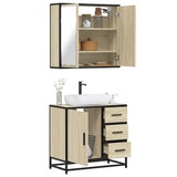 ZNTS 2 Piece Bathroom Furniture Set Sonoma Oak Engineered Wood 3300896