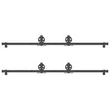 Sliding Door Hardware Kit 366 cm Steel Black 3295799