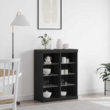 LED Sideboard Black Oak 81 x 37 x 100 cm Engineered Wood 863050