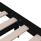 Bed Frame without Mattress Black Solid Wood 150x200 cm King Size King Size 814893