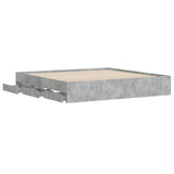 Bed Frame with Drawers without Mattress Concrete Grey 200x200 cm 3207248
